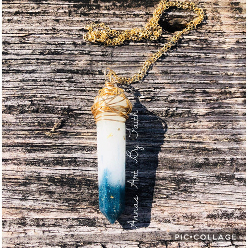 Crystal pendant keepsake necklace