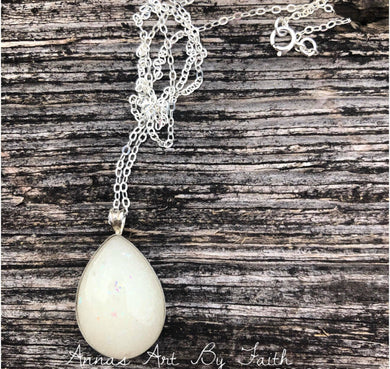 Sterling silver teardrop keepsake necklace