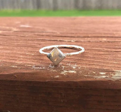 Diamond shape keepsake ring